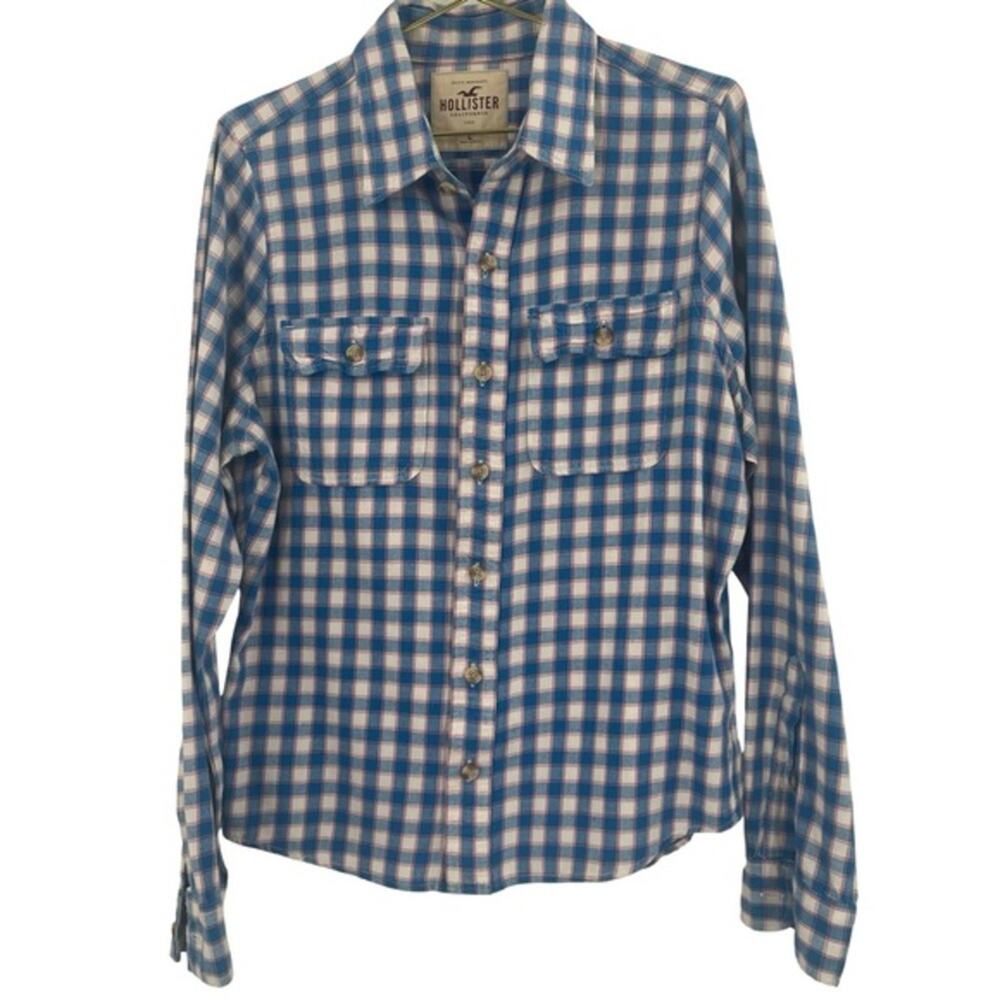 Hollister Plaid Button Down Short Size large